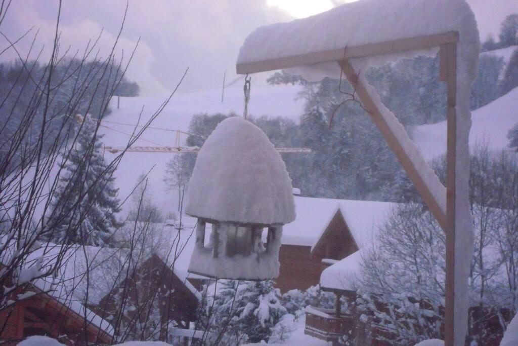 A4 Km De Megeve Tres Joli Studio Avec Jacuzzi ,Vue Sur Les Montagnes Au Calme Praz-sur-Arly Luaran gambar