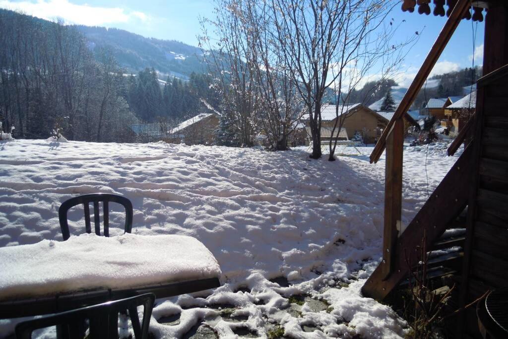 A4 Km De Megeve Tres Joli Studio Avec Jacuzzi ,Vue Sur Les Montagnes Au Calme Praz-sur-Arly Luaran gambar
